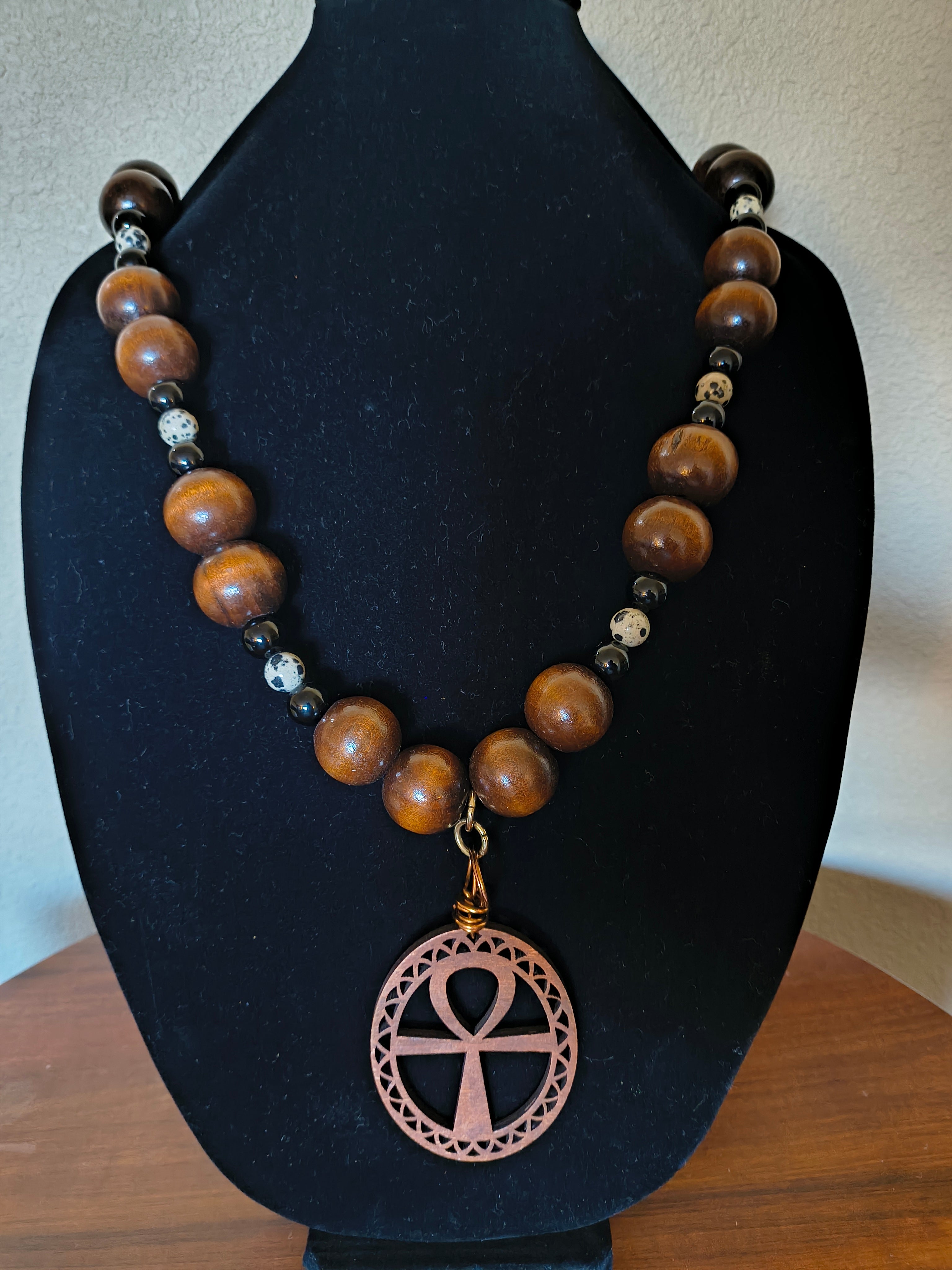 Wooden bead necklace