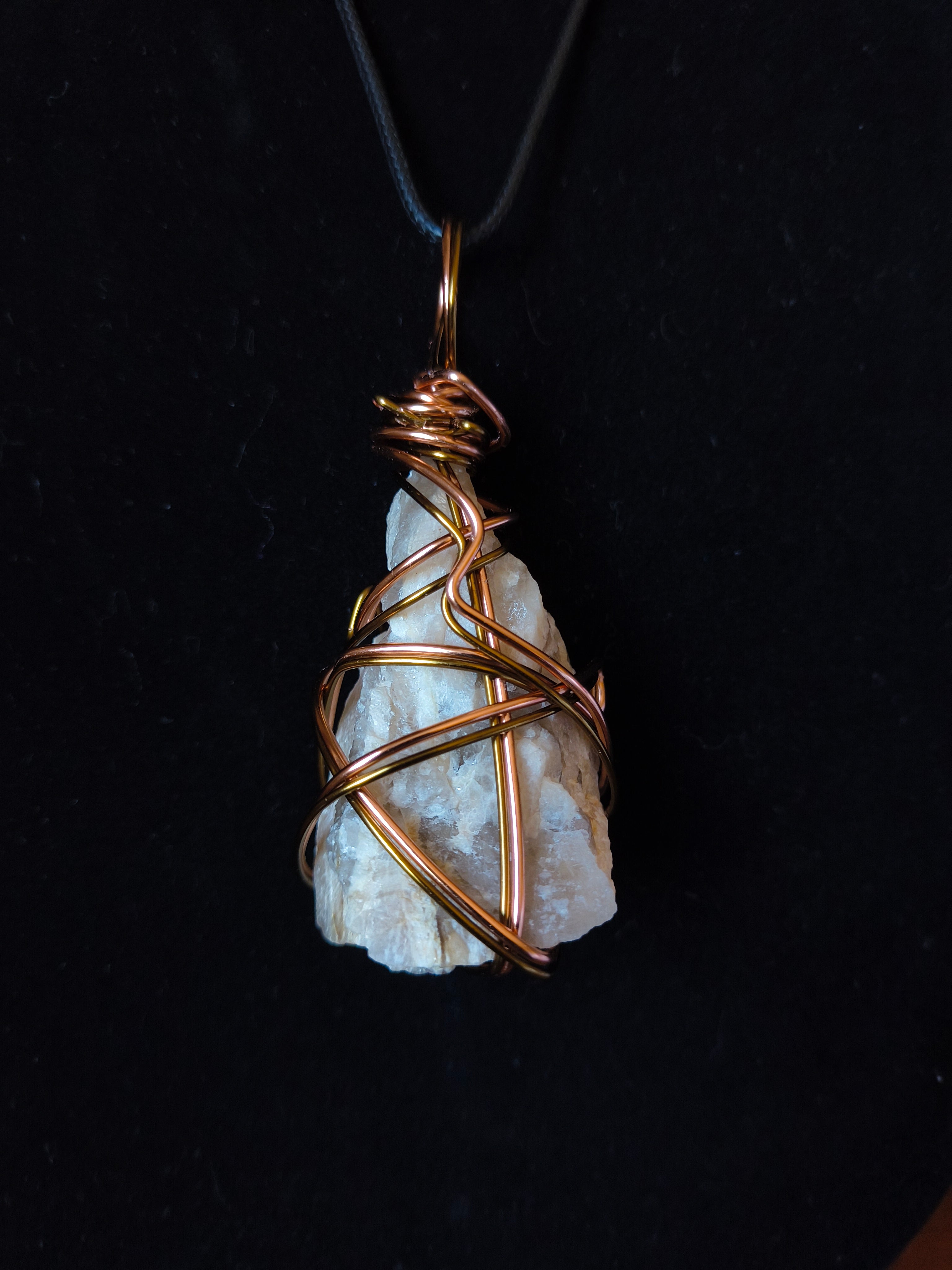 Raw moonstone necklace