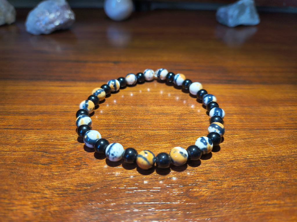 Granite bead bracelet