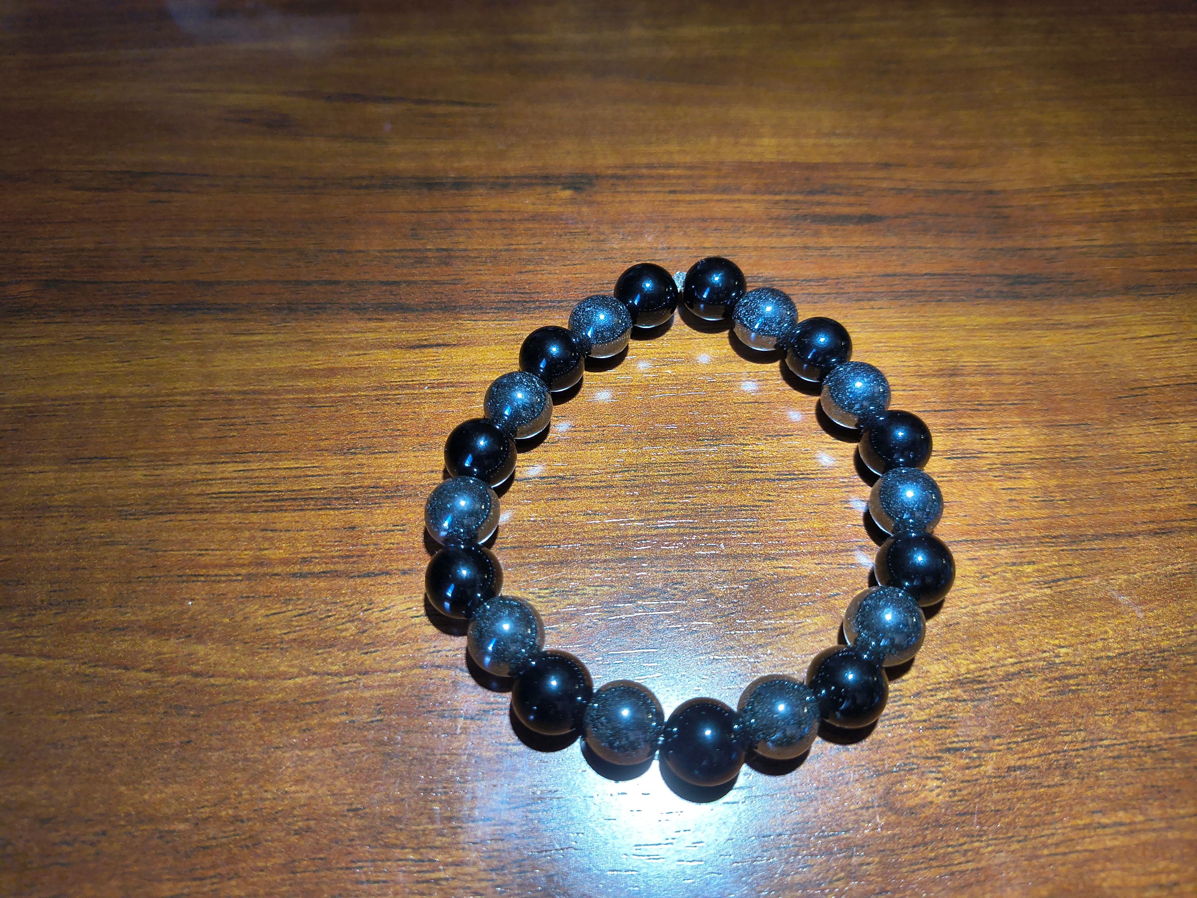 Black jasper and hematite crystal bracelet