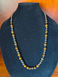 Tiger eye and hematite bead necklace