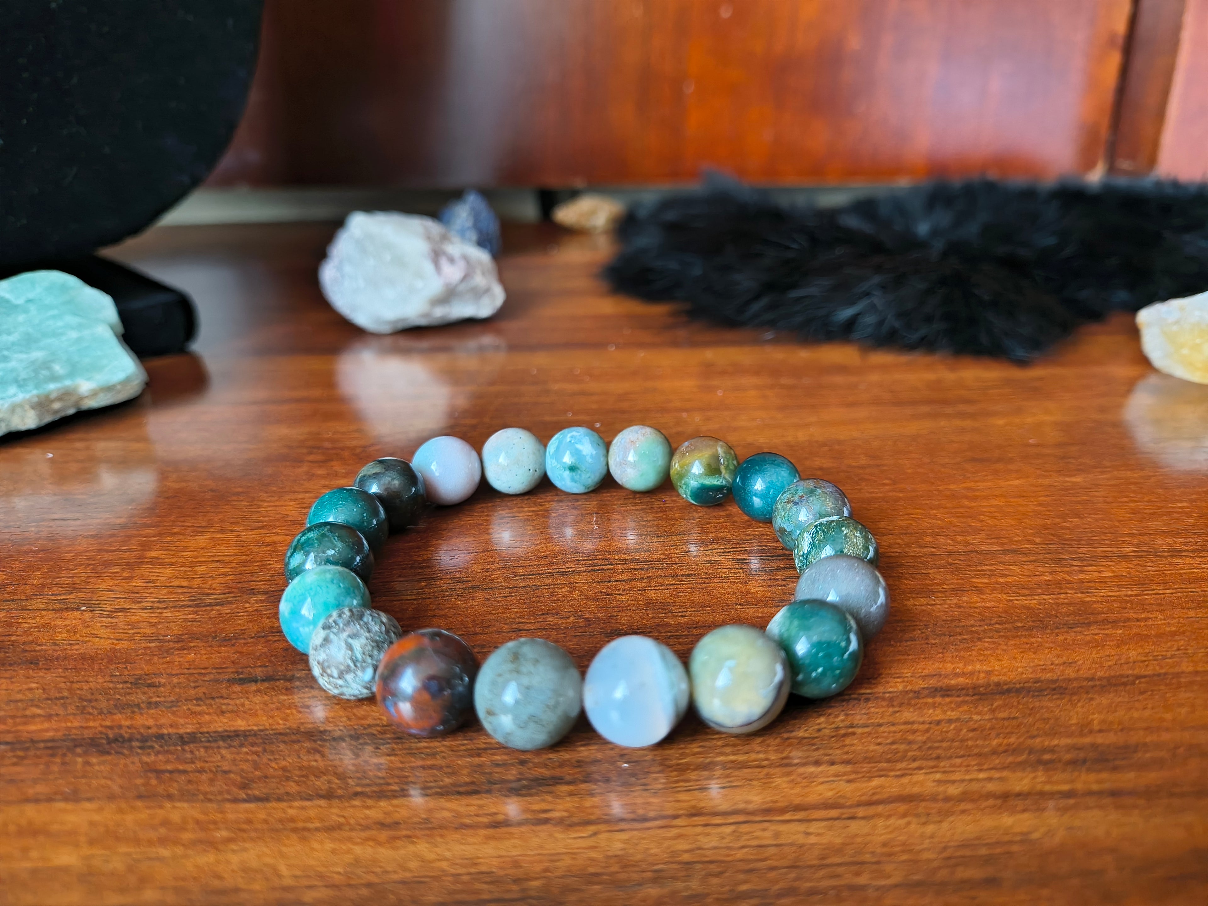 Fancy jasper crystal bracelet
