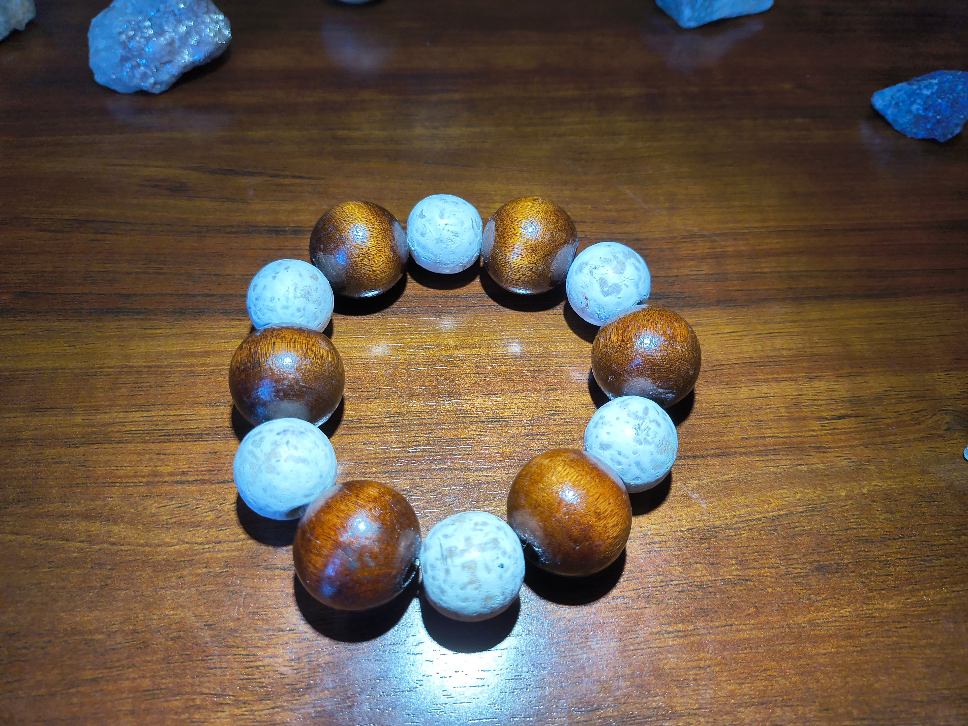 Dark and white wood bracelet