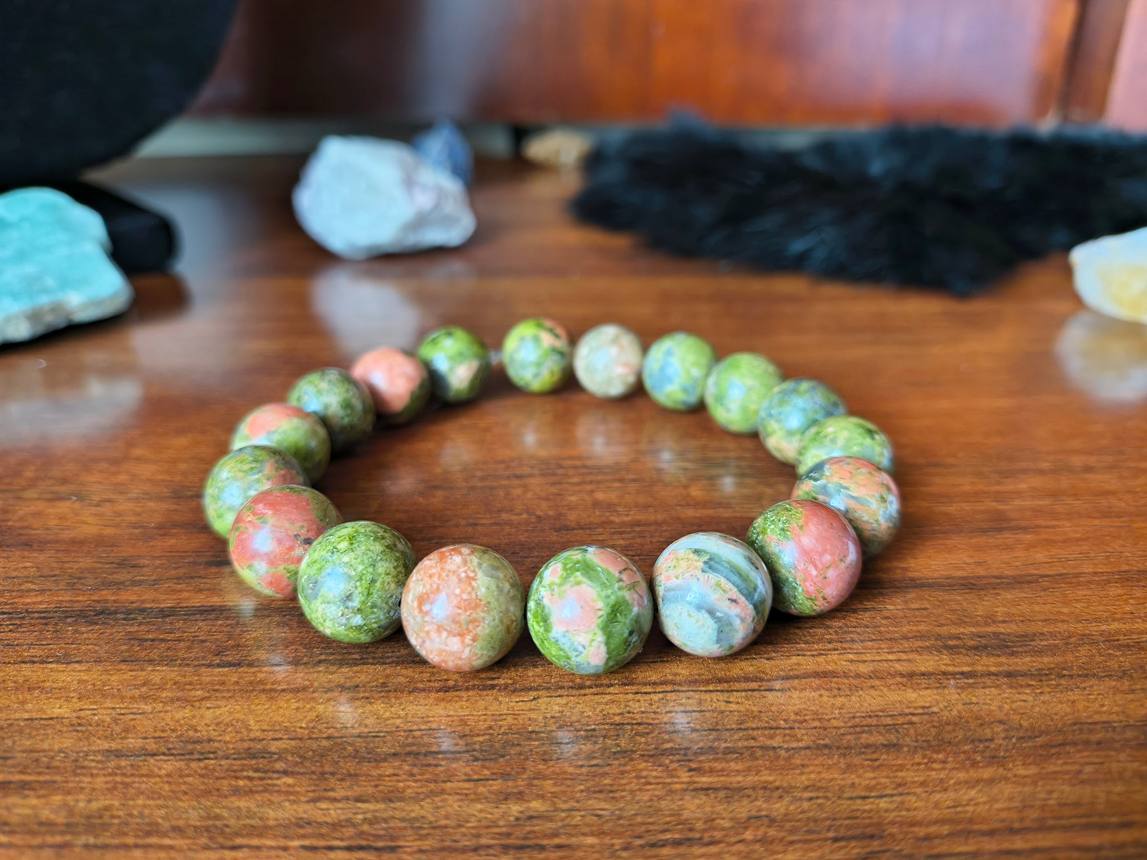 Unikite jasper crystal bracelet