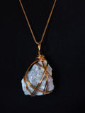 Raw lepidolite crystal necklace