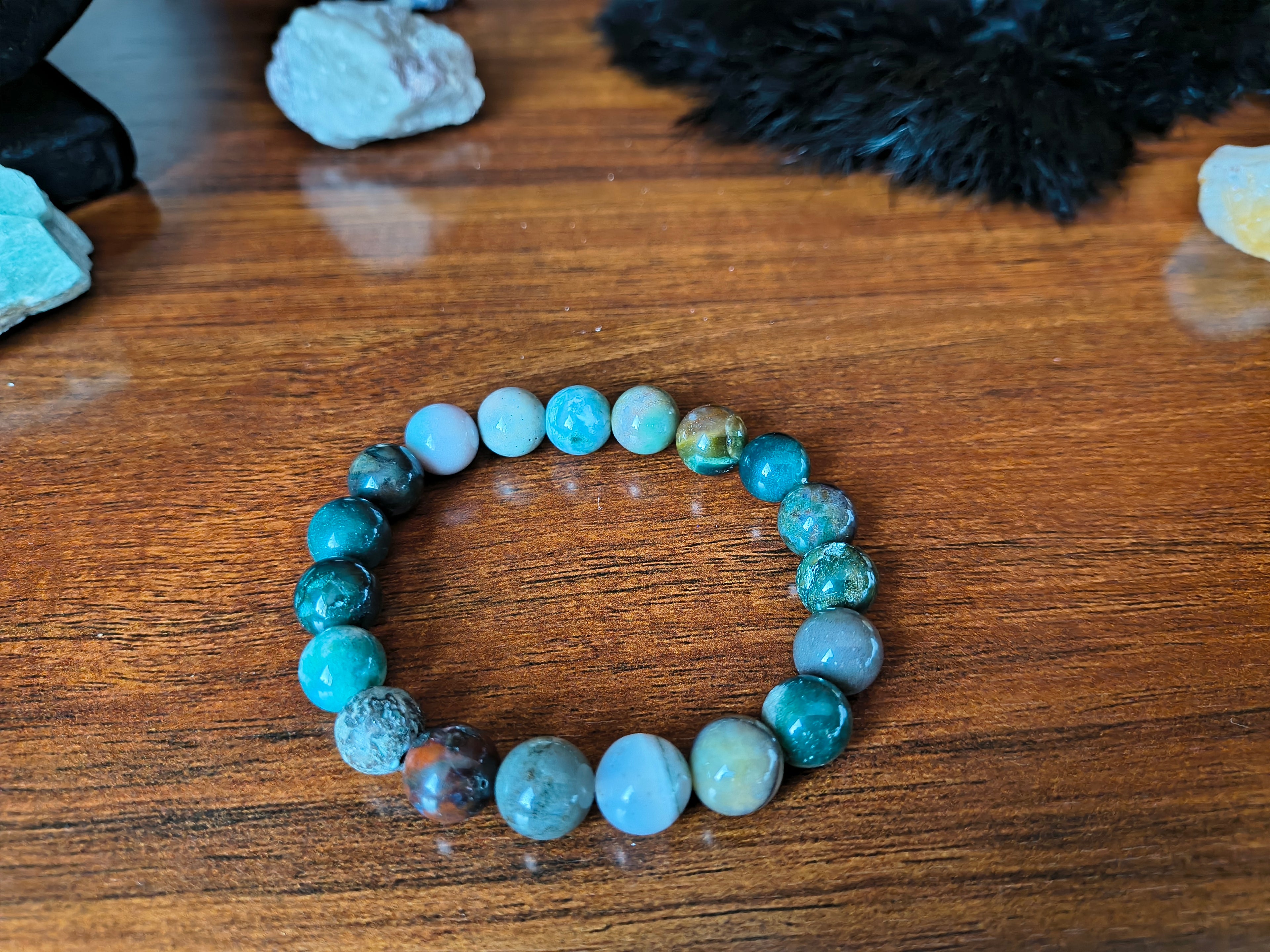 Fancy jasper crystal bracelet