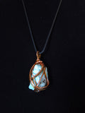 Raw amazonite crystal necklace