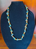 Moss agate chips and picture jasper bead necklace