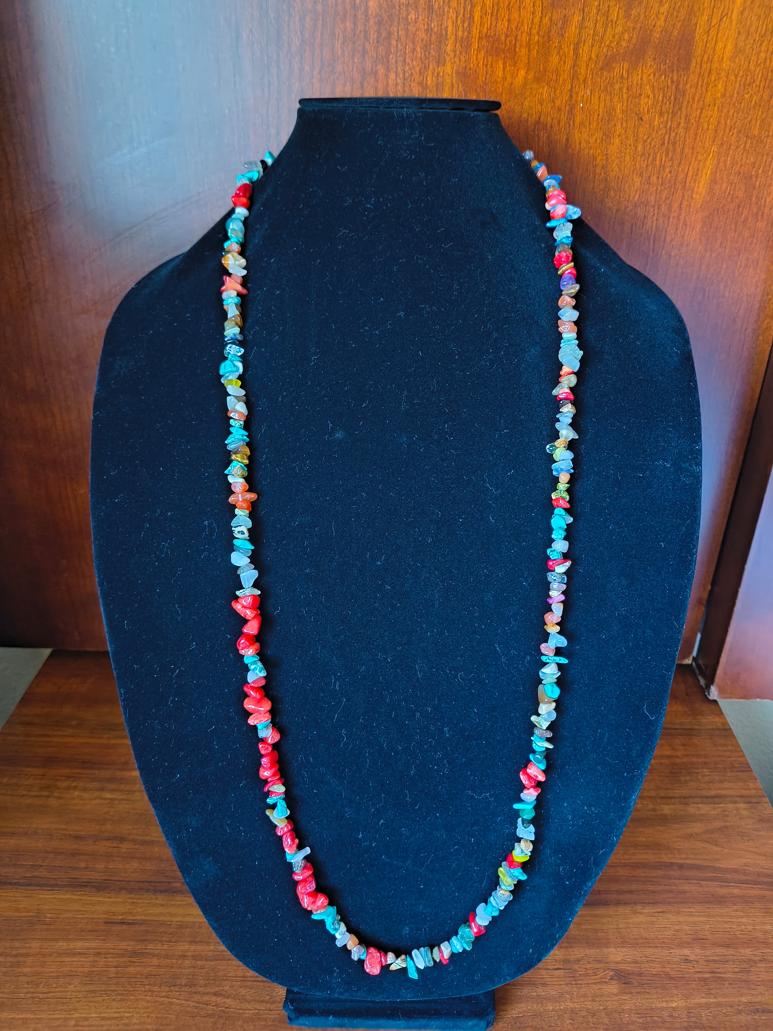 Multi crystal chip necklace