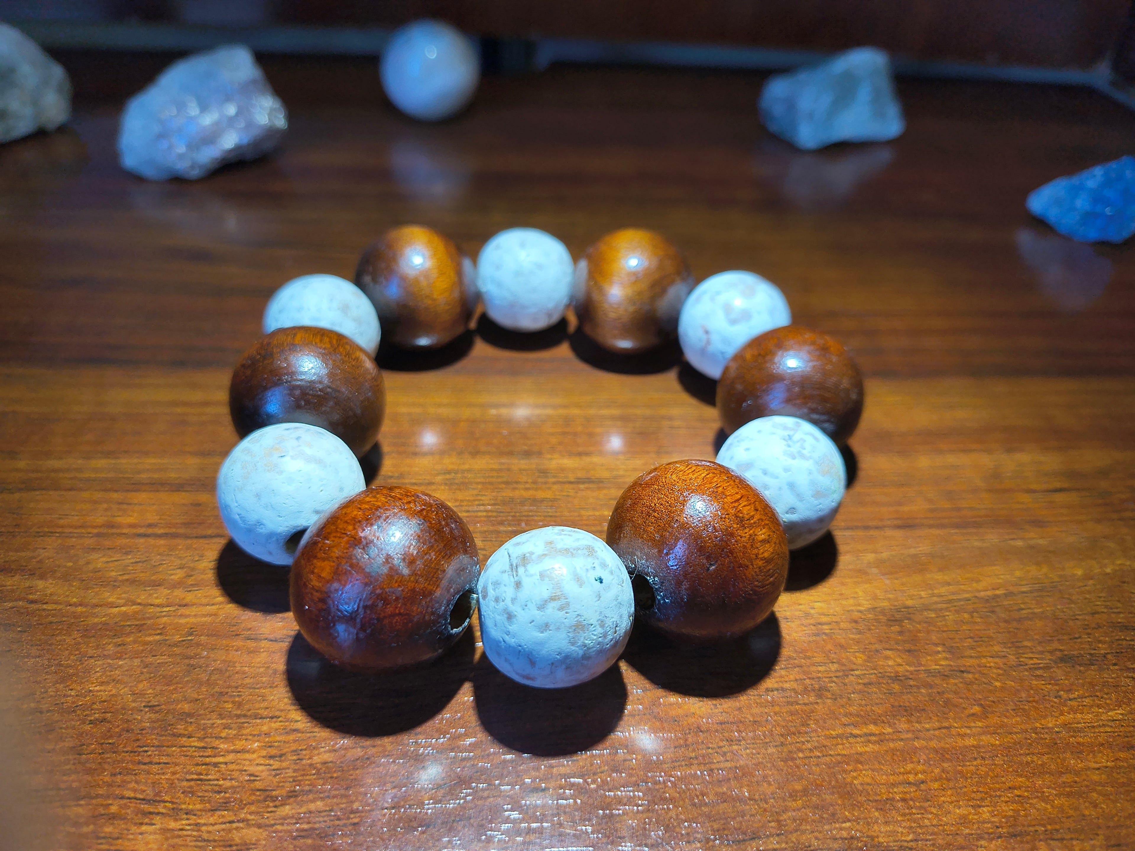 Dark and white wood bracelet